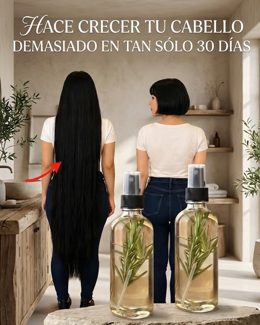 Comparativa de cabello antes y después del uso de romero