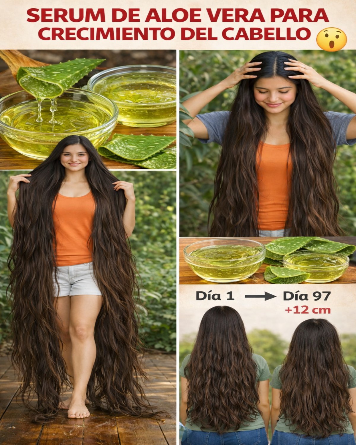 Serum de aloe vera para crecimiento del cabello