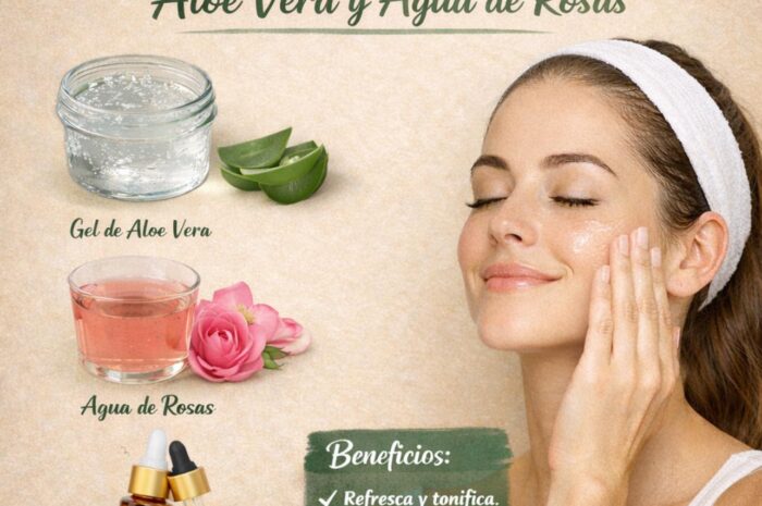 Gel Refrescante de Aloe Vera y Agua de Rosas para el Cuidado Natural de la Piel