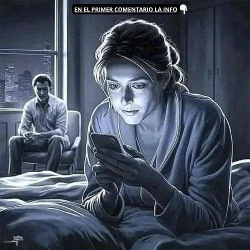 Mujer en la cama mirando el teléfono