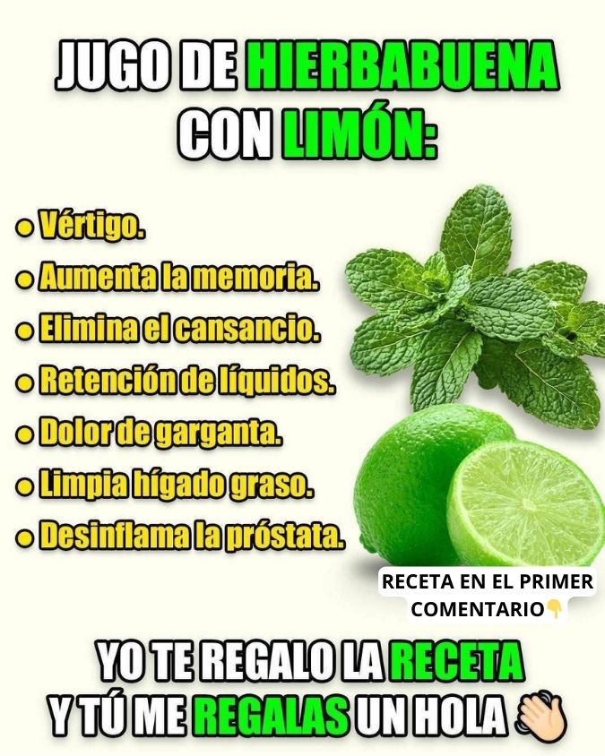 Jugo de hierbabuena con limón