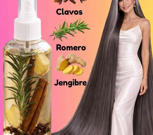 Receta Casera para el Crecimiento del Cabello con Romero Jengibre Canela y Clavos