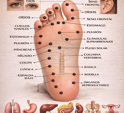 Mapa de Reflexología del Pie Izquierdo para Mejorar Tu Salud