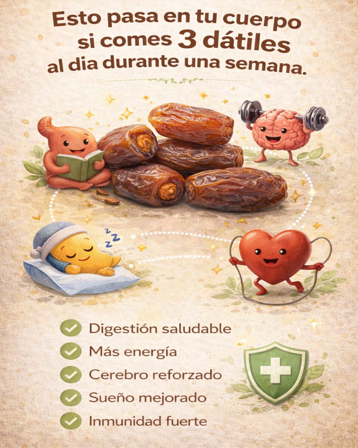 Infografía sobre los beneficios de los dátiles