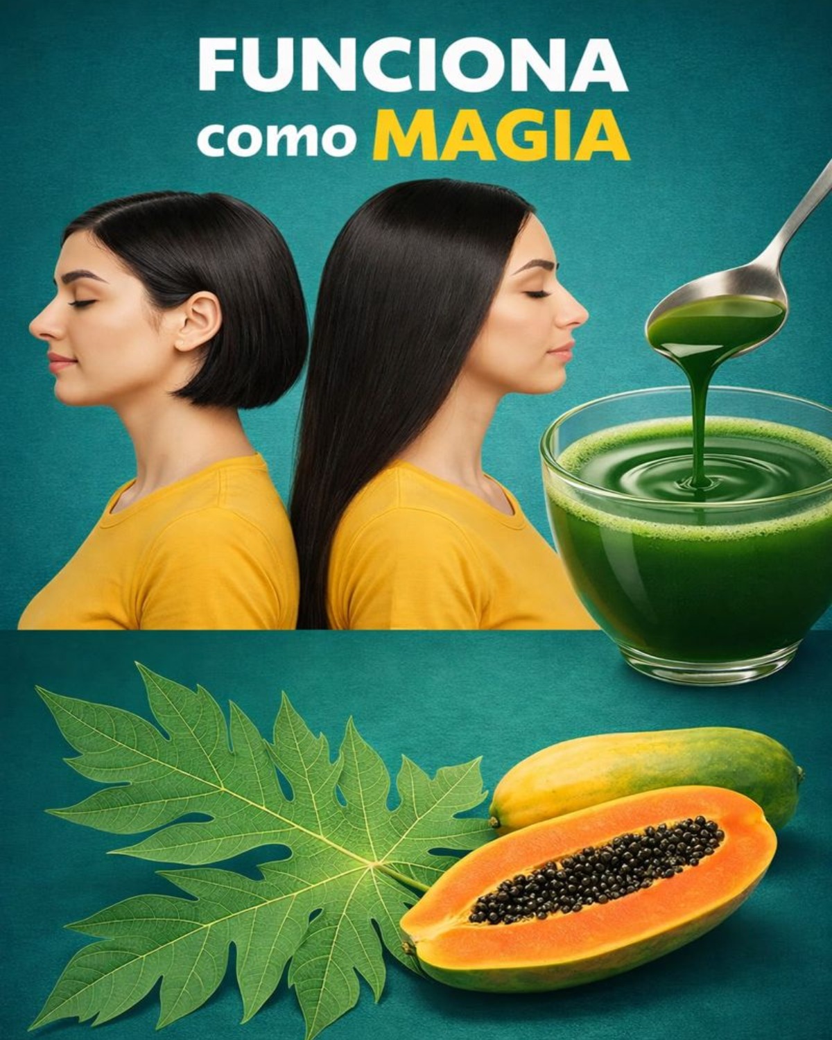 Hojas de papaya y cabello saludable