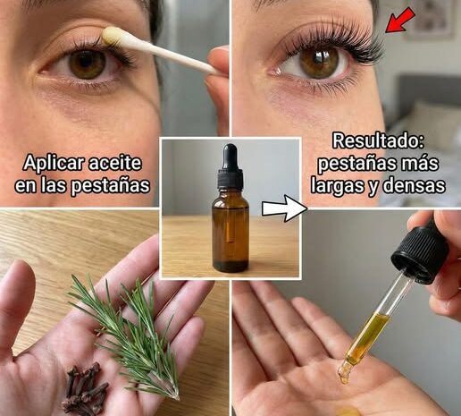 Aceite Natural Casero para Pestañas con Romero y Clavo