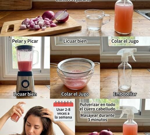 Descubre el Spray Casero de Jugo de Cebolla que Fortalece y Hace Crecer tu Cabello
