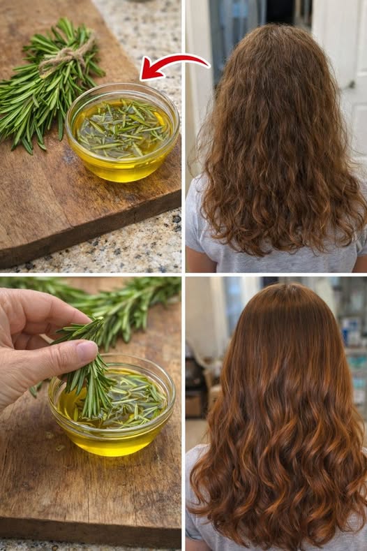 Proceso natural para el cuidado del cabello con romero