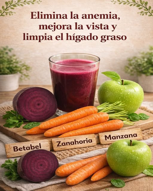 Jugo Natural Rojo de Betabel Zanahoria y Manzana