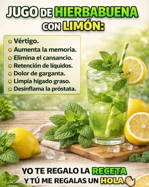 Jugo de Hierbabuena con Limón