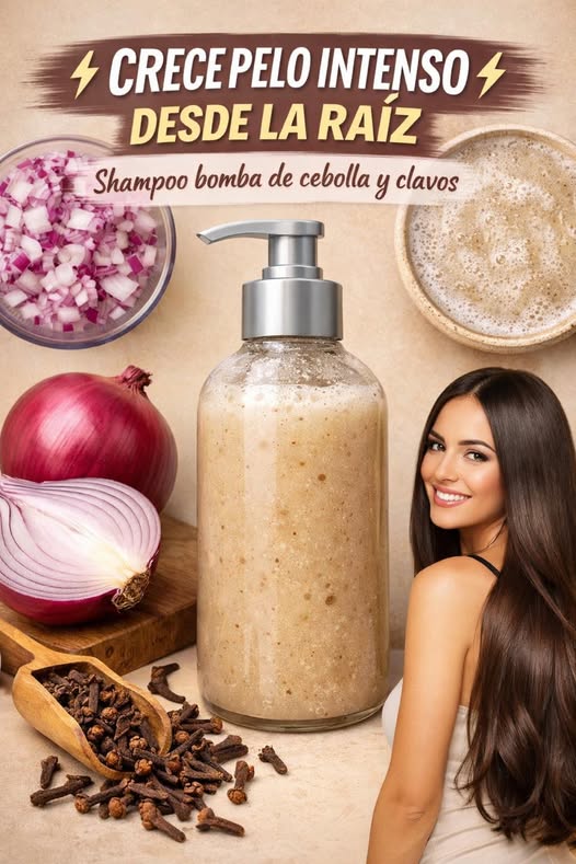 Shampoo bomba de cebolla y clavos