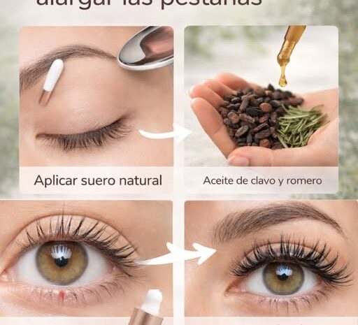 Aceite Natural para Pestañas y Cejas Largas y Saludables