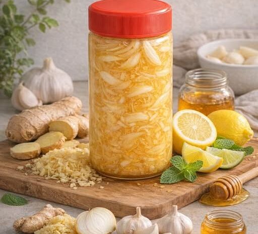 Mejora tu Salud con este Jarabe Natural de Jengibre Cebolla Ajo Limón y Miel