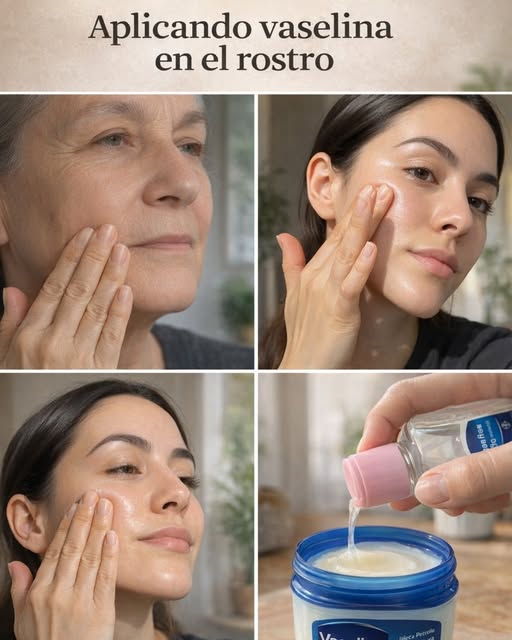 Aplicando vaselina en el rostro