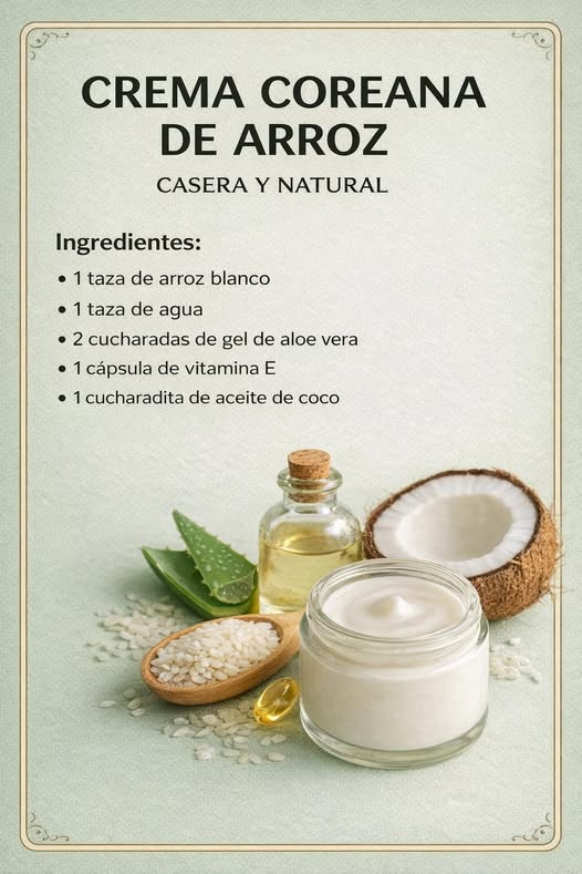 Ingredientes de crema coreana de arroz