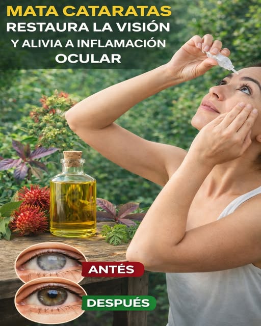 Uso de aceite natural para ojos