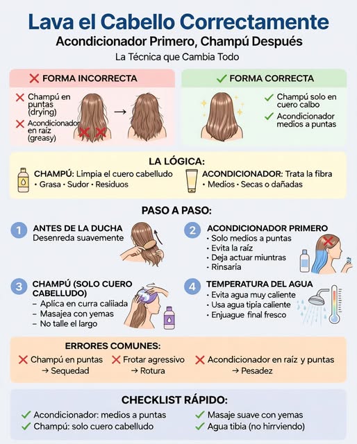 Guía para Lavar el Cabello de la Forma Correcta