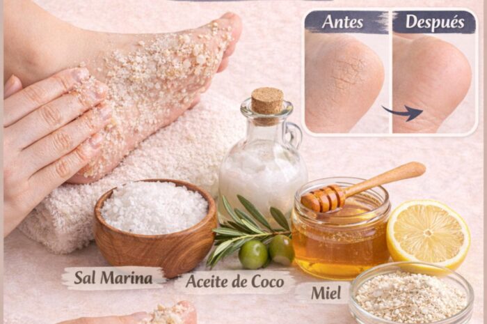 Remedio Natural Exfoliante con Sal Marina y Aceite de Coco para Pies Perfectos