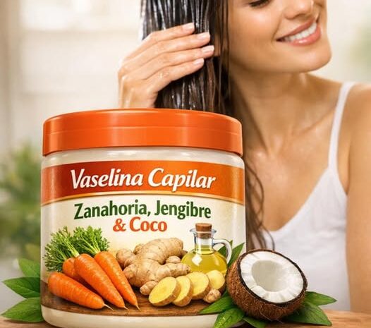 Vaselina Capilar de Zanahoria Jengibre y Aceite de Coco para un Cabello Saludable