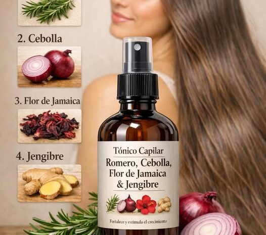 Potente Tónico Capilar Natural para Estimular el Crecimiento del Cabello