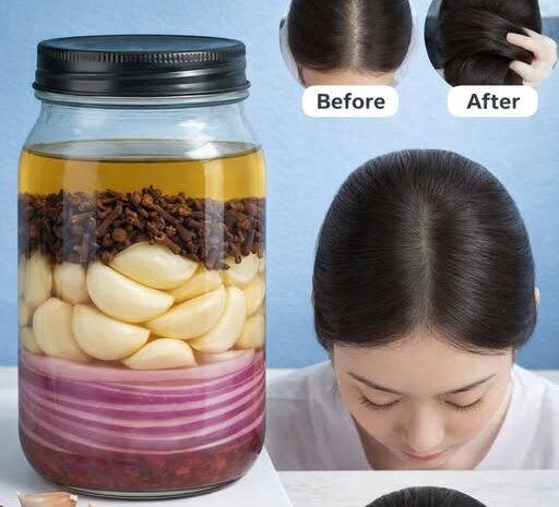 Tónico Natural de Ajo Cebolla y Clavos para Fortalecer el Cabello