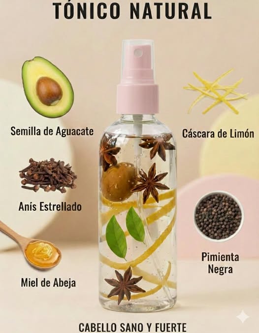 Tónico natural para cabello sano y fuerte