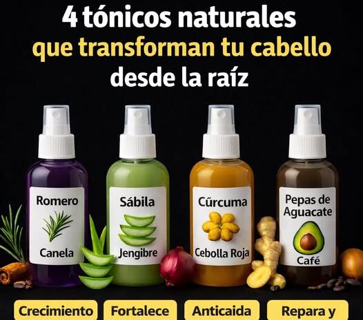 Cuatro Tónicos Naturales para Fortalecer y Hacer Crecer tu Cabello