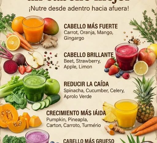 Jugos Naturales para un Cabello Fuerte Brillante y Saludable