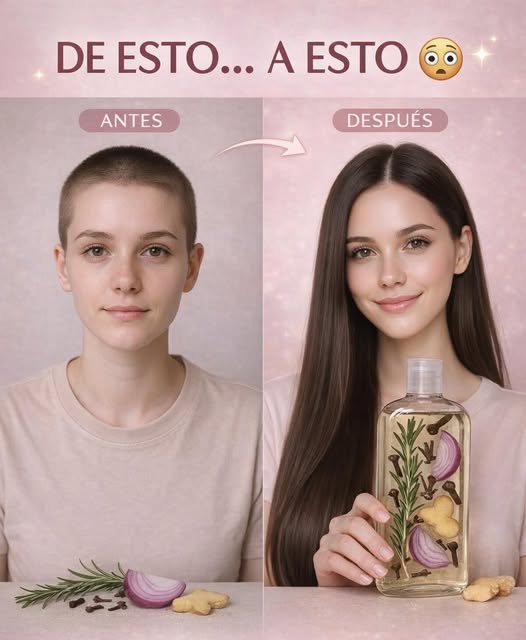 Antes y después del crecimiento del cabello