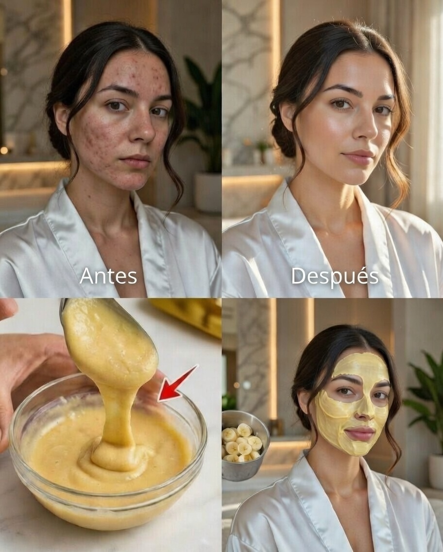 Proceso de aplicación de la mascarilla de plátano y miel