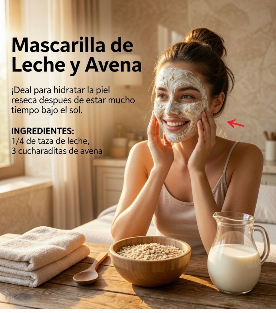 Mascarilla de leche y avena para hidratar la piel