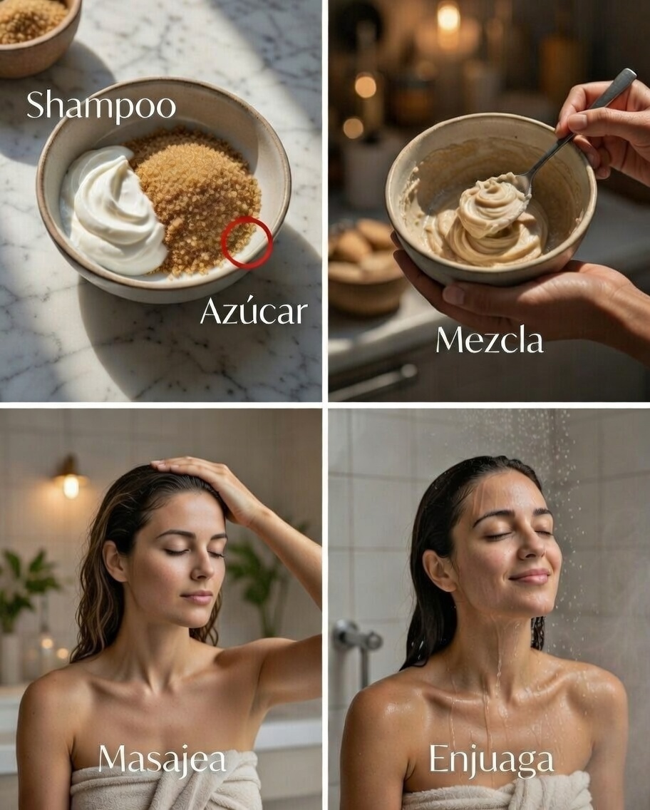 Receta Casera Exfoliante Capilar de Shampoo y Azúcar