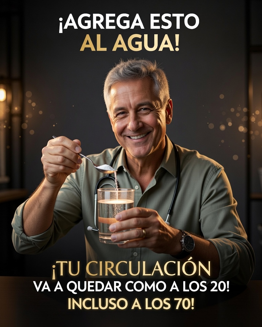 Persona mayor sonriendo con agua y magnesio