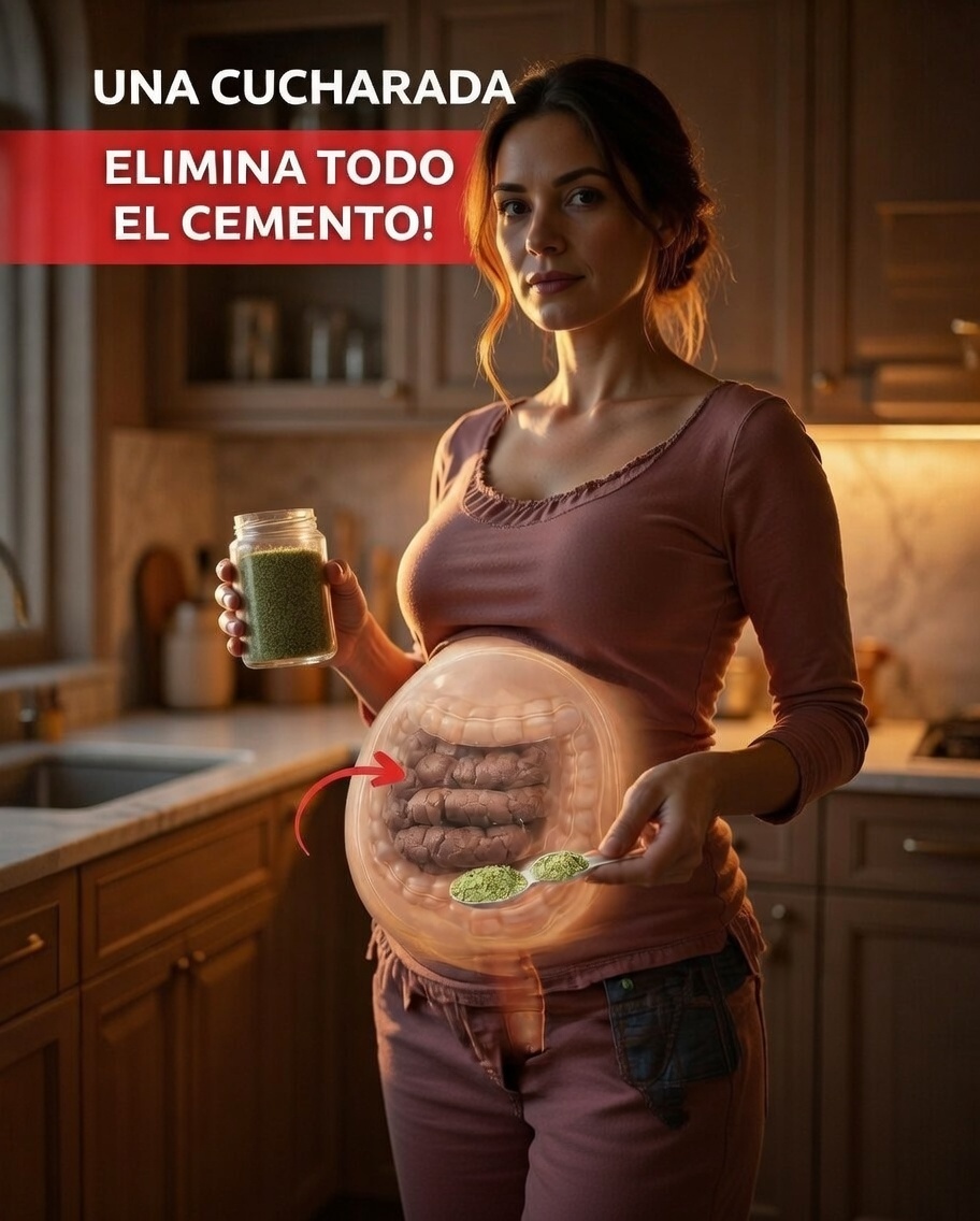 Mujer sosteniendo frasco con polvo verde