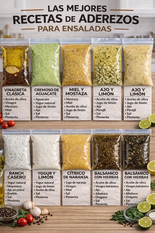 Recetas de aderezos para ensaladas